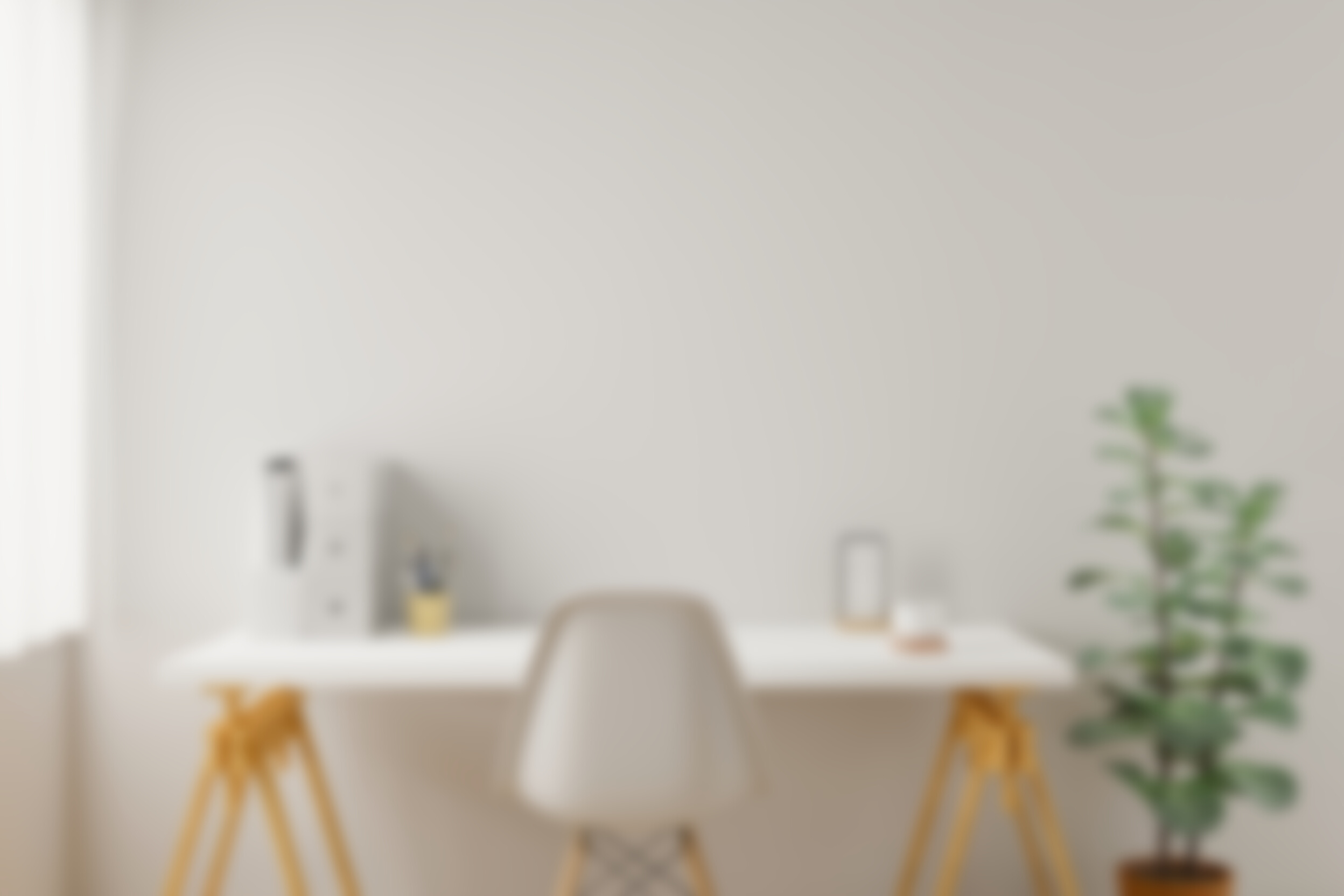 Minimalist Home Workspace Desk with Office Supplies